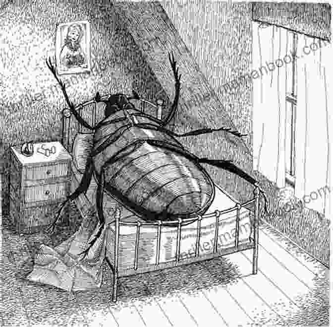 A Surreal Illustration Of Metamorphosis, Depicting Gregor Samsa As An Insect Man Crawling On A Cluttered Floor, Symbolizing His Alienation And Struggle For Identity. Metamorphosis ( ILLUSTRATED EDITION LEAVES ) Franz Kafka