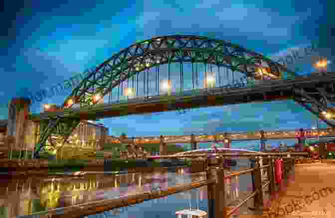 Panoramic View Of The Angel Bridge, Spanning Across The River Tyne, With The Newcastle Cityscape In The Background. The Angel S Bridge Peter E Knox